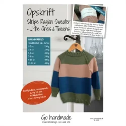 Go Handmade opskrift - Stripe Raglan Sweater - Little One's &amp; Tweens (1 - 12 r) - Boys - DK